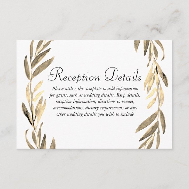 Detalles de la recepción de la boda de la guirnald (Anverso)