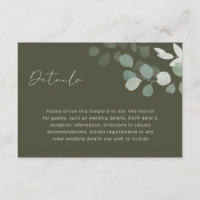 Detalles de la recepción de la boda de la hoja ver
