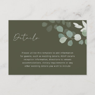 Detalles de la recepción de la boda de la hoja ver