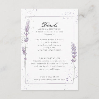 Detalles de la recepción de la boda de lavanda mor