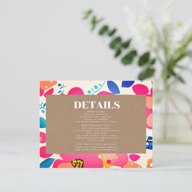 Detalles de la recepción de la boda floral de los  (Anverso de pie)