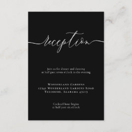 Detalles de la recepción de la moderna boda negra