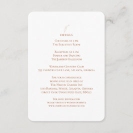 Detalles de la recepción de Terracota White Weddin