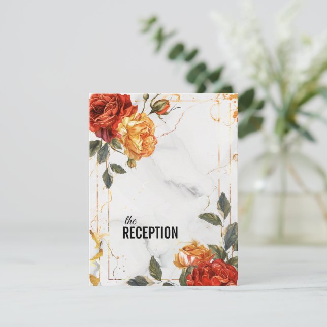 Detalles de la recepción Rosa Naranja de los sueño (Anverso de pie)