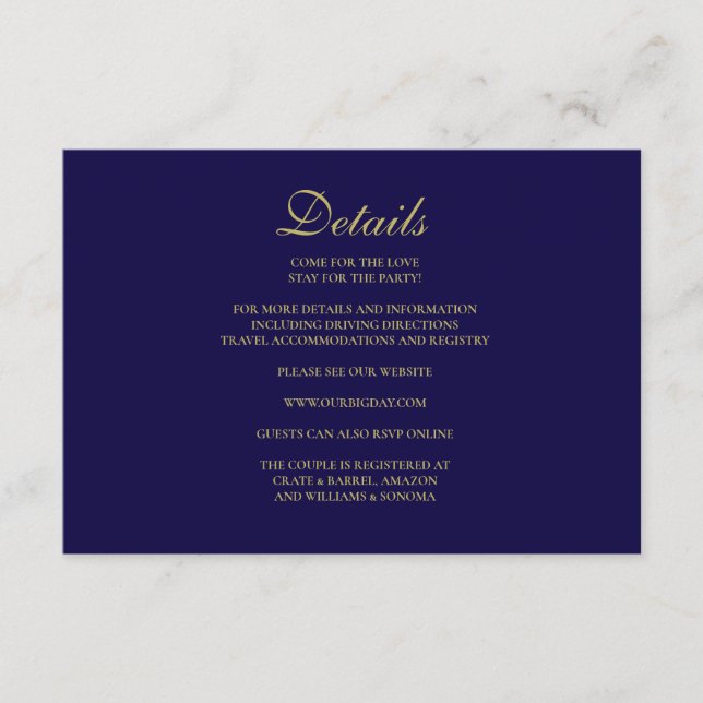 Detalles de la tarjeta azul real (Anverso)