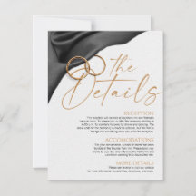 Detalles de la tarjeta de boda de terciopelo negro