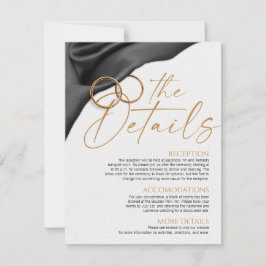 Detalles de la tarjeta de boda de terciopelo negro