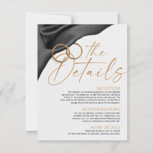 Detalles de la tarjeta de boda de terciopelo negro