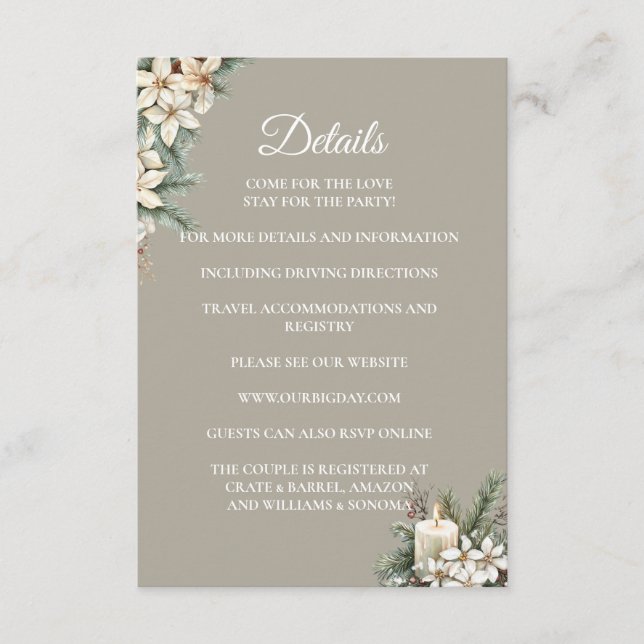 Detalles de la tarjeta de cierre floral con temáti (Anverso)