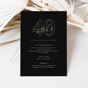 Detalles de la Tarjeta de Cumpleaños 40 de Oro Neg