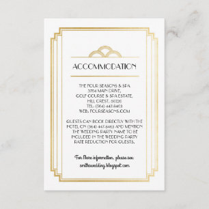 Detalles de las tarjetas de boda de alojamiento Ar