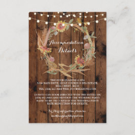 Detalles de las tarjetas de boda Wreath para aloja