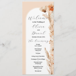 Detalles de Menú de Boda Floral Boho Ceremonia