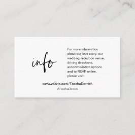 Detalles de nuestro boda, sitio web, RSVP, Tarjeta