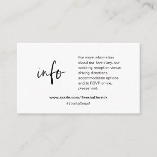 Detalles de nuestro boda, sitio web, RSVP, Tarjeta
