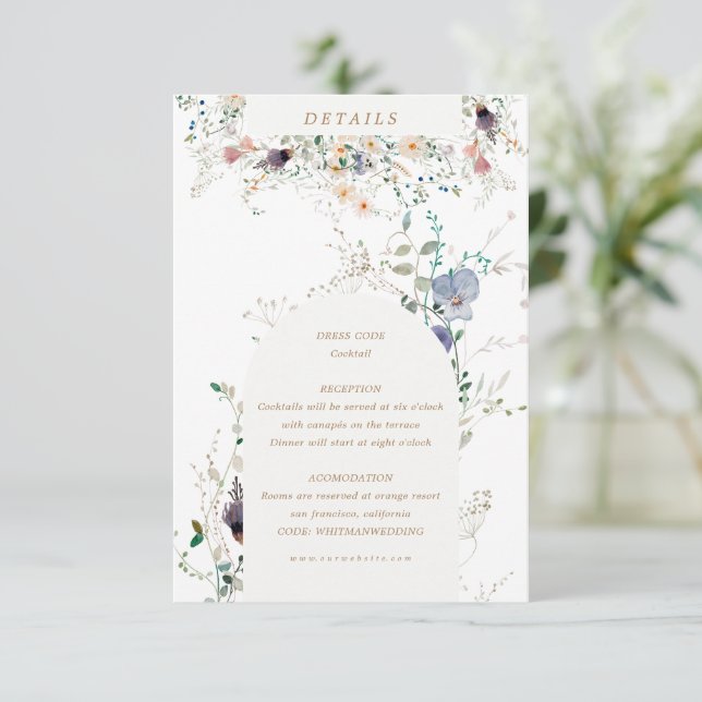 detalles de recepción de flores silvestres elegant (Anverso de pie)