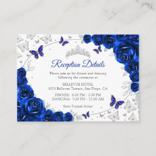 Detalles de Recepción de Quinceañera Azul Real Pla