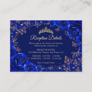 Detalles de Recepción de Quinceañera Azul Real y O
