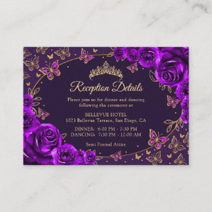 Detalles de Recepción de Quinceañera con Oro Púrpu