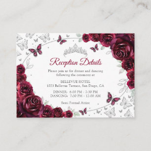 Detalles de Recepción de Quinceañera en Burgundy P