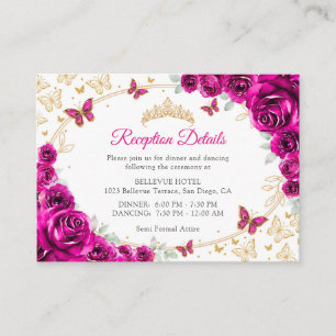 Detalles de Recepción de Quinceañera en Rosa Fucsi