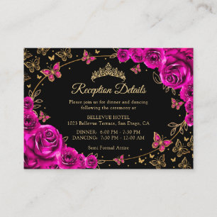 Detalles de Recepción de Quinceañera en Rosa Fucsi
