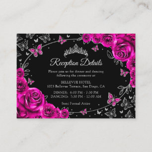 Detalles de Recepción de Quinceañera en Rosa Fucsi