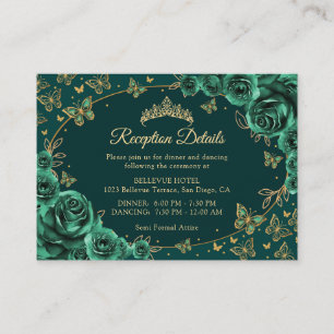 Detalles de Recepción de Quinceañera en Verde Esme