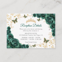Detalles de Recepción de Quinceañera en Verde Esme