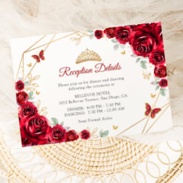 Detalles de recepción de Quinceanera floral de oro