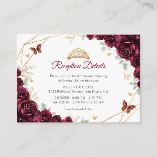 Detalles de Recepción de Quinceañera Floral Dorado