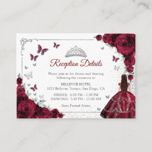 Detalles de Recepción de Quinceañera Plata Borgoña