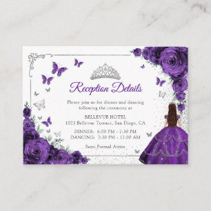 Detalles de Recepción de Quinceañera Plata Púrpura