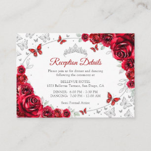 Detalles de Recepción de Quinceañera Plata Roja
