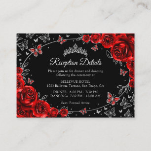 Detalles de Recepción de Quinceañera Rojo Negro Pl