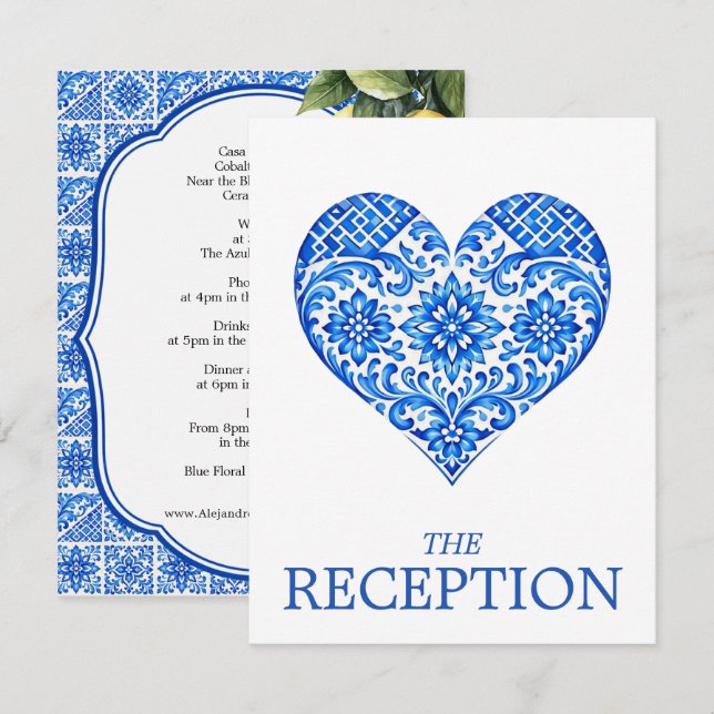 💙🍋DETALLES DE RECEPCIÓN Romance Azul & Limone (Anverso / Reverso)