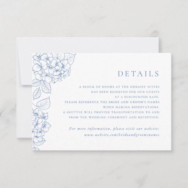 Detalles de Tarjeta de Inserción de Boda de Horten (Anverso)