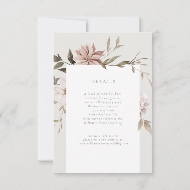 Detalles de Wild Florals Insertar tarjeta RSVP (Anverso)
