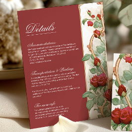 Detalles del Boda Art Nouveau Red Rose Greenerener