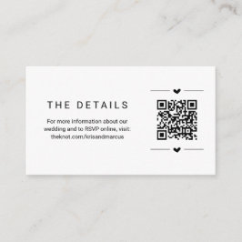 Detalles del boda con tarjeta de gabinete de códig