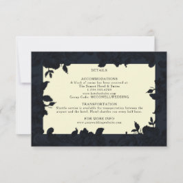 Detalles del boda floral azul oscuro