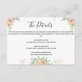Detalles del boda floral insertar tarjeta dorado r