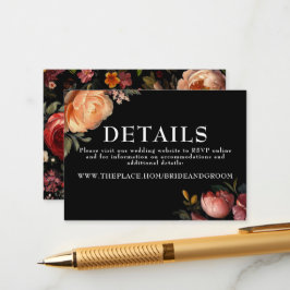 Detalles del Boda floral Tarjeta de cierre pequeña