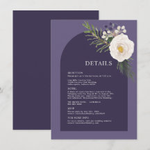 Detalles del Boda morado botánico blanco de invier