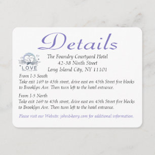 Detalles del Boda Purple Lovebirds / Tarjetas de d