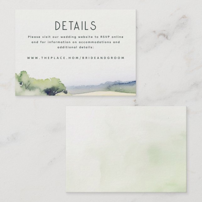 Detalles del boda Tarjeta de gabinete pequeña (Anverso / Reverso)