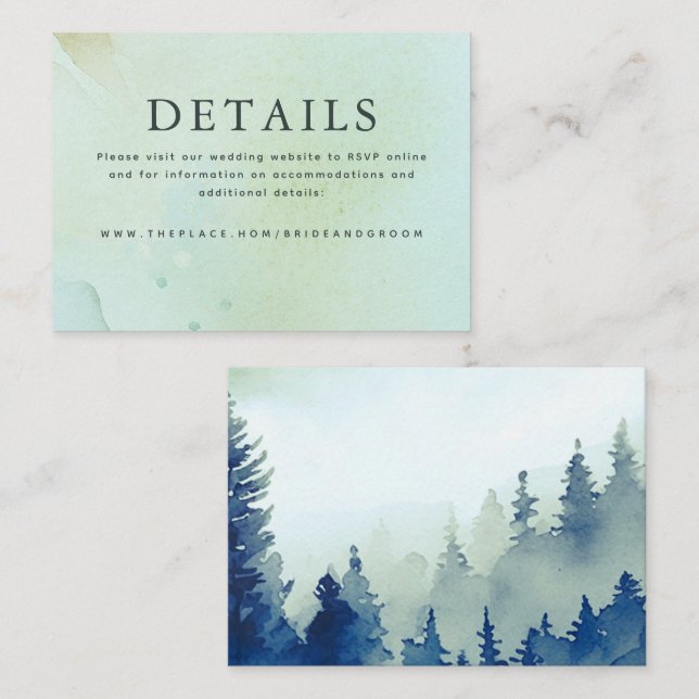 Detalles del boda Tarjeta de gabinete pequeña (Anverso / Reverso)