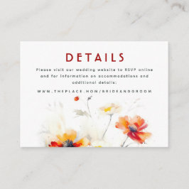 Detalles del boda Tarjeta de gabinete pequeña