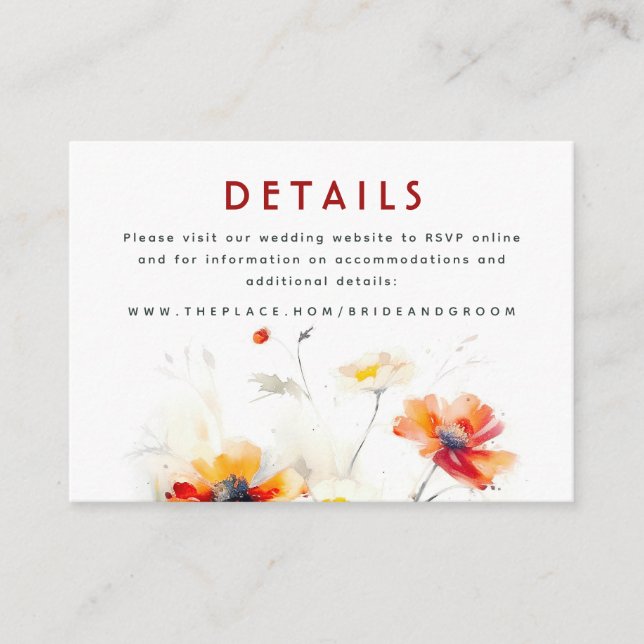 Detalles del boda Tarjeta de gabinete pequeña (Anverso)