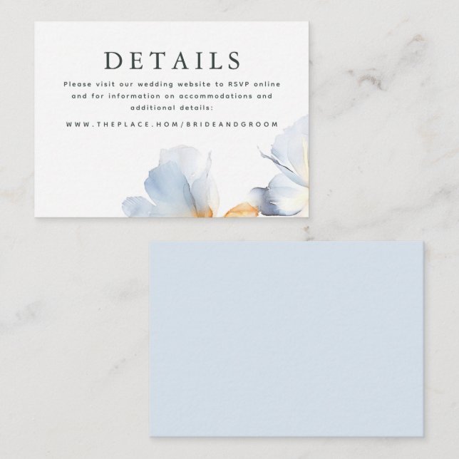 Detalles del boda Tarjeta de gabinete pequeña (Anverso / Reverso)